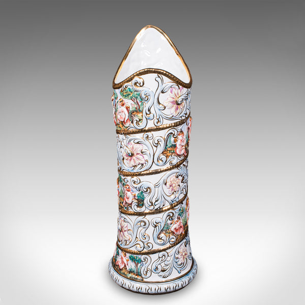 Tall Vintage Stick Stand, Italian, Ceramic, Umbrella Rack, Slimline Vase, C.1960