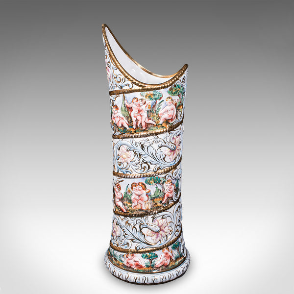 Tall Vintage Stick Stand, Italian, Ceramic, Umbrella Rack, Slimline Vase, C.1960