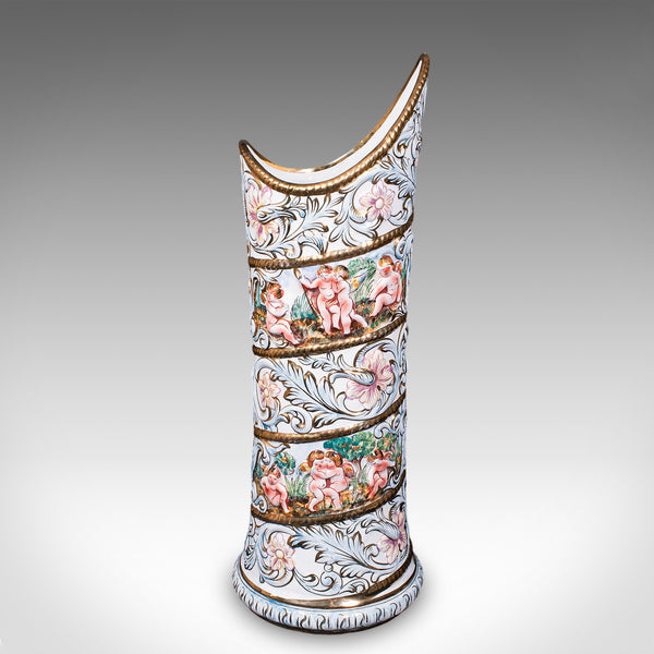 Tall Vintage Stick Stand, Italian, Ceramic, Umbrella Rack, Slimline Vase, C.1960