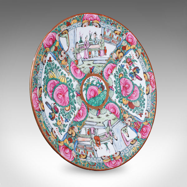 Antique Famille Rose Display Plate, Oriental, Rose Medallion, Charger, Edwardian