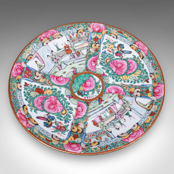 Antique Famille Rose Display Plate, Oriental, Rose Medallion, Charger, Edwardian