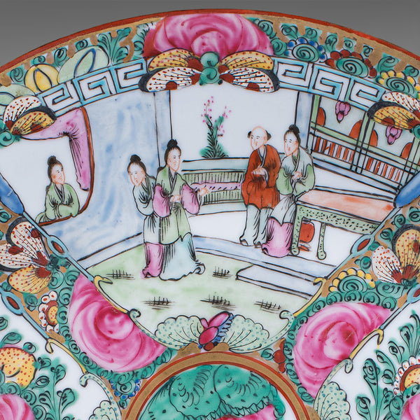 Antique Famille Rose Display Plate, Oriental, Rose Medallion, Charger, Edwardian