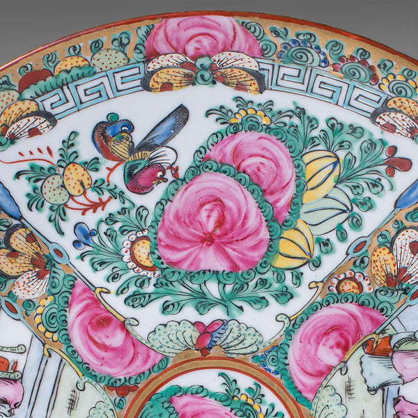 Antique Famille Rose Display Plate, Oriental, Rose Medallion, Charger, Edwardian