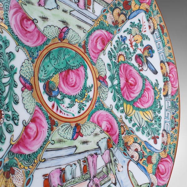 Antique Famille Rose Display Plate, Oriental, Rose Medallion, Charger, Edwardian