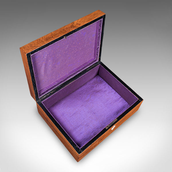 Antique Sorrentoware Keepsake Box, Italian Walnut Dressing Table Case, Victorian