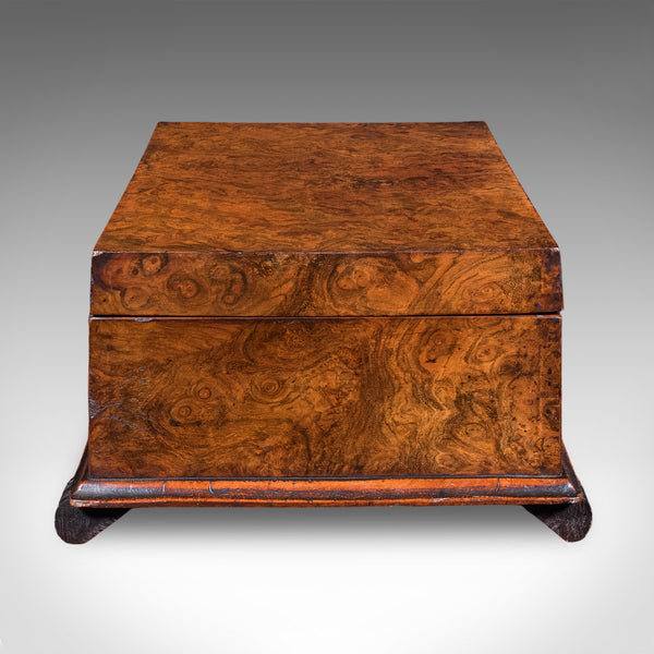Antique Keepsake Case, English, Burr Walnut, Jewellery, Organiser Box, Victorian