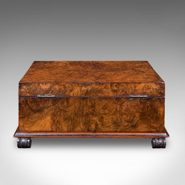Antique Keepsake Case, English, Burr Walnut, Jewellery, Organiser Box, Victorian