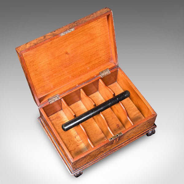 Antique Keepsake Case, English, Burr Walnut, Jewellery, Organiser Box, Victorian