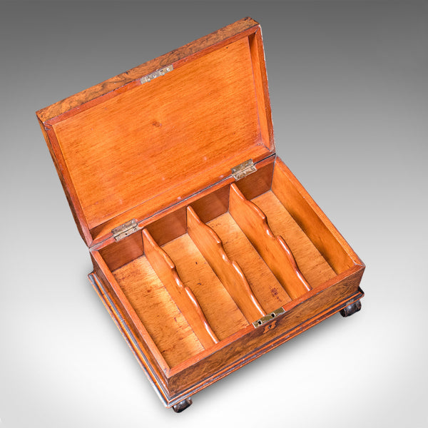 Antique Keepsake Case, English, Burr Walnut, Jewellery, Organiser Box, Victorian
