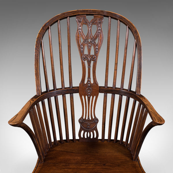 Set of 6 Vintage Windsor Chairs, English, Victorian Revival, Country House Seat