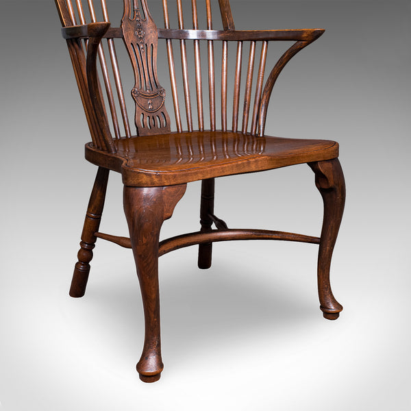 Set of 6 Vintage Windsor Chairs, English, Victorian Revival, Country House Seat