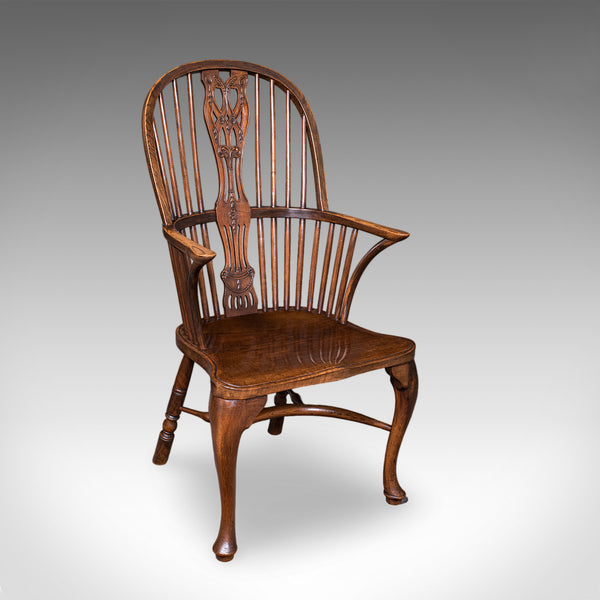 Set of 6 Vintage Windsor Chairs, English, Victorian Revival, Country House Seat