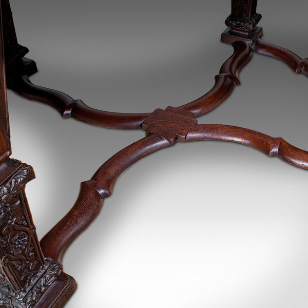 Antique Partner's Desk, English, Bureau Mazarin, Louis XIV Revival, Victorian