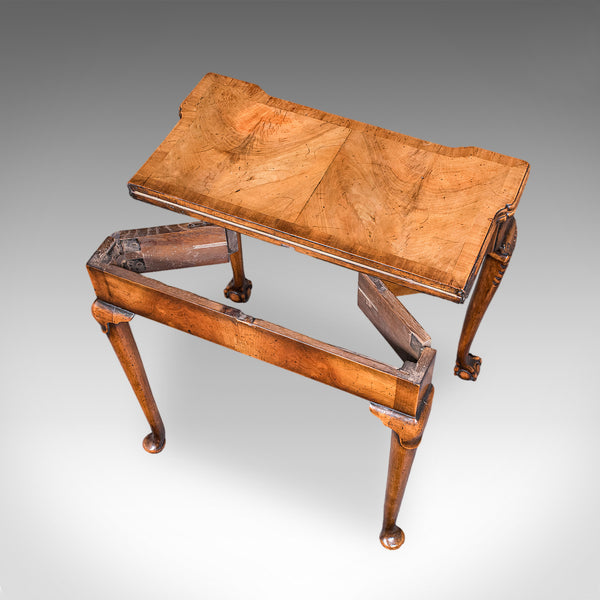 Antique Fold Over Bridge Table, English, Walnut, Game, Card, Georgian, C.1780