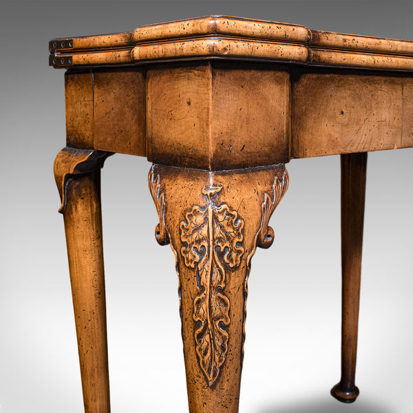 Antique Fold Over Bridge Table, English, Walnut, Game, Card, Georgian, C.1780