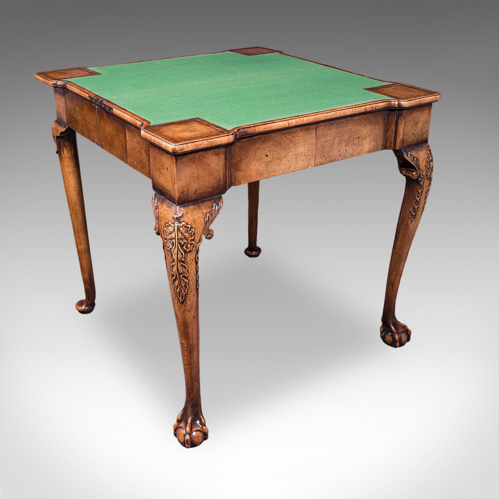Antique Fold Over Bridge Table, English, Walnut, Game, Card, Georgian, C.1780