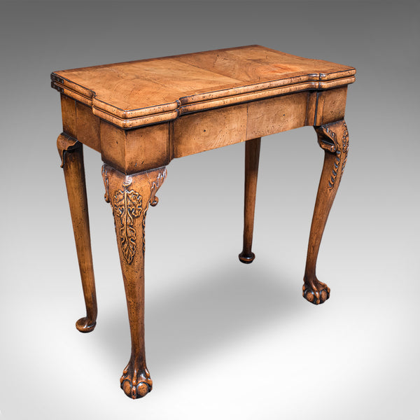 Antique Fold Over Bridge Table, English, Walnut, Game, Card, Georgian, C.1780