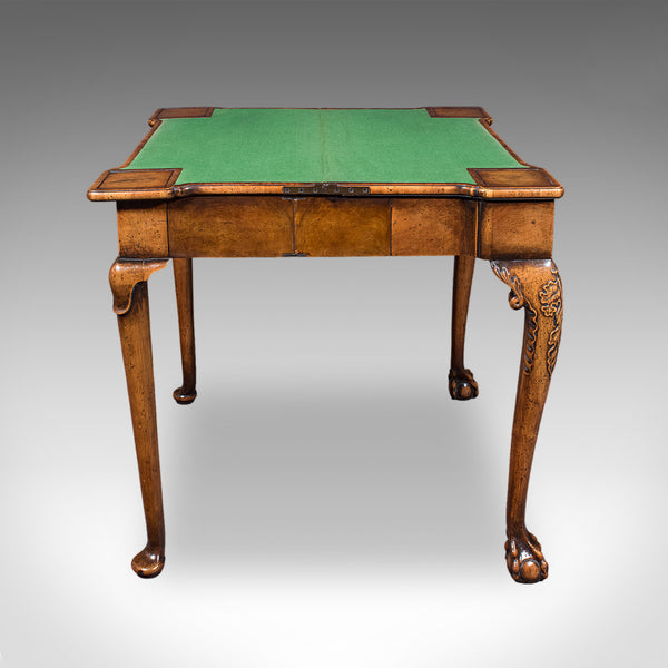 Antique Fold Over Bridge Table, English, Walnut, Game, Card, Georgian, C.1780