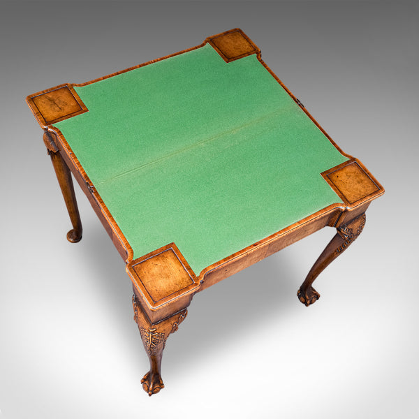 Antique Fold Over Bridge Table, English, Walnut, Game, Card, Georgian, C.1780