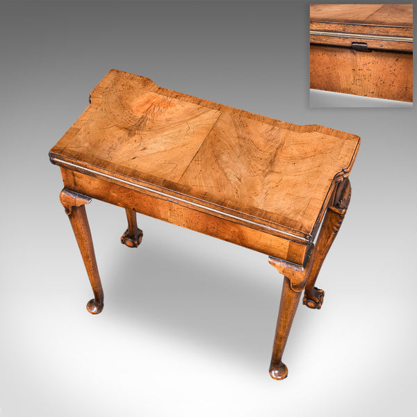 Antique Fold Over Bridge Table, English, Walnut, Game, Card, Georgian, C.1780
