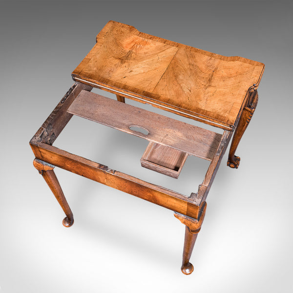 Antique Fold Over Bridge Table, English, Walnut, Game, Card, Georgian, C.1780