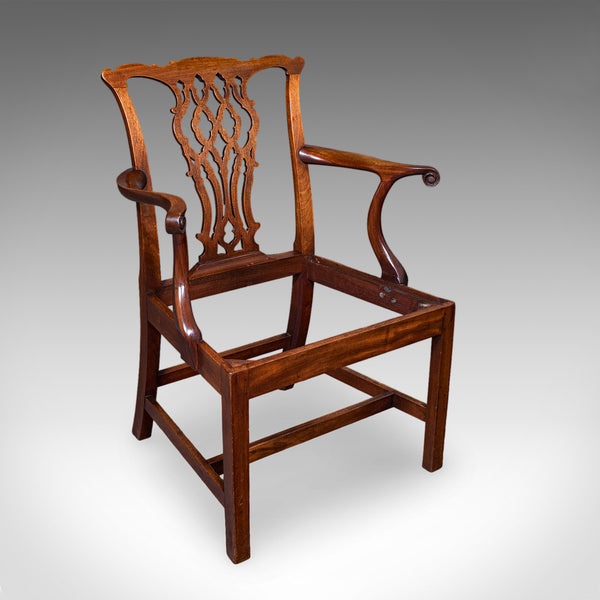 Antique Gentleman's Elbow Chair, English, Morning Room Seat, Georgian, C.1800