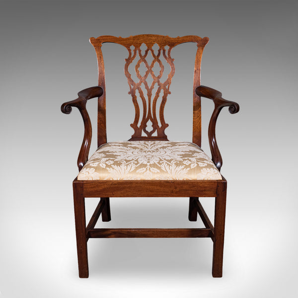 Antique Gentleman's Elbow Chair, English, Morning Room Seat, Georgian, C.1800