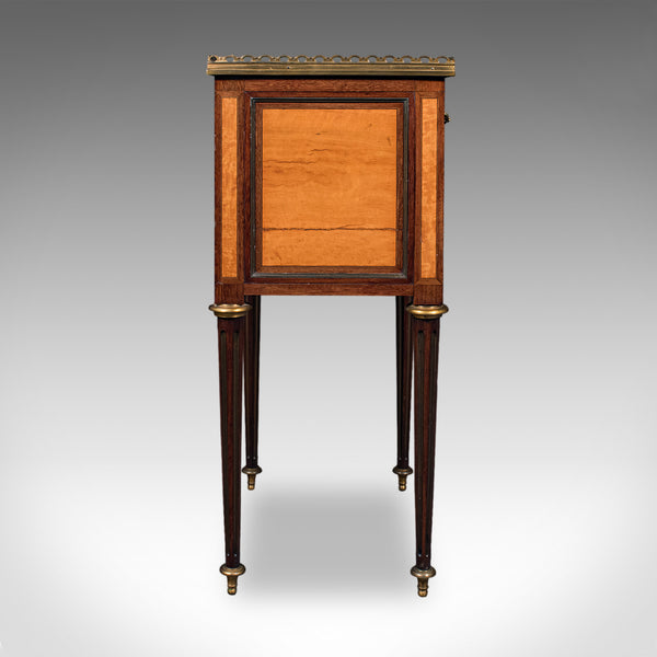 Antique Nightstand, French Walnut, Bedside Drawers, Louis XVI Revival, Victorian