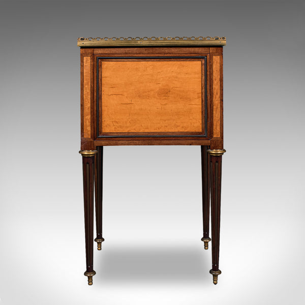Antique Nightstand, French Walnut, Bedside Drawers, Louis XVI Revival, Victorian