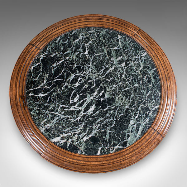 Antique Decanter Table, English, Walnut, Marble, Wine, Cocktail, High Victorian