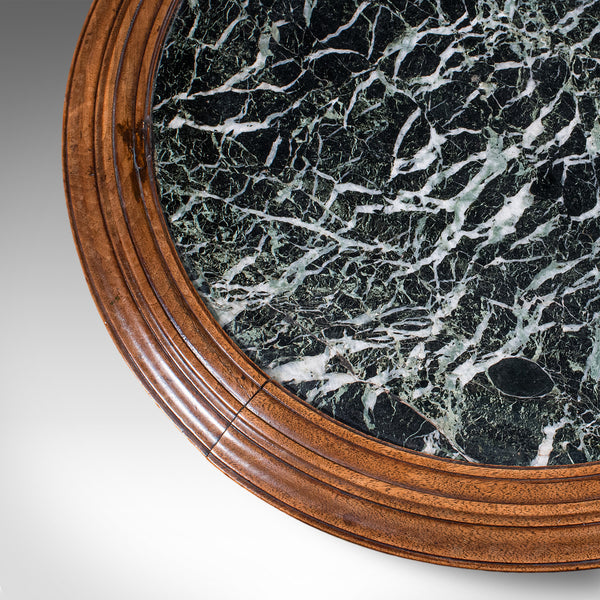 Antique Decanter Table, English, Walnut, Marble, Wine, Cocktail, High Victorian