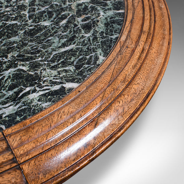 Antique Decanter Table, English, Walnut, Marble, Wine, Cocktail, High Victorian