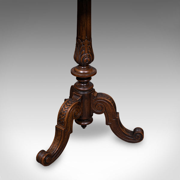 Antique Decanter Table, English, Walnut, Marble, Wine, Cocktail, High Victorian