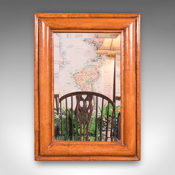 Antique Reception Hall Vanity Mirror, English, Walnut, Bevelled Glass, Edwardian