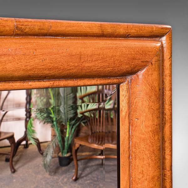 Antique Reception Hall Vanity Mirror, English, Walnut, Bevelled Glass, Edwardian