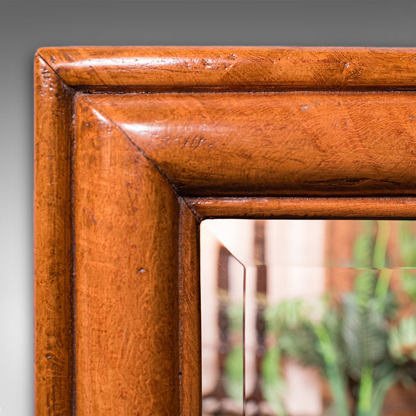 Antique Reception Hall Vanity Mirror, English, Walnut, Bevelled Glass, Edwardian