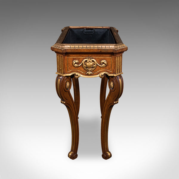 Antique Jardiniere Table, French, Walnut, Planter Stand, Decanter Caddy, Regency