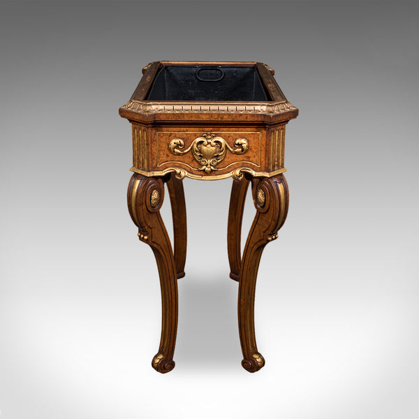 Antique Jardiniere Table, French, Walnut, Planter Stand, Decanter Caddy, Regency