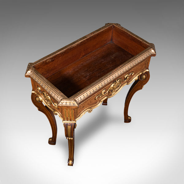 Antique Jardiniere Table, French, Walnut, Planter Stand, Decanter Caddy, Regency