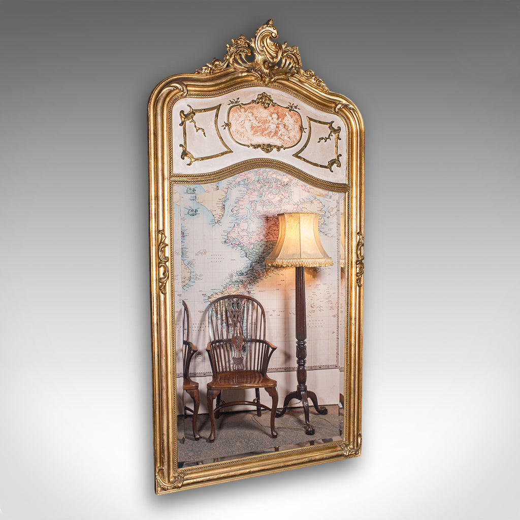 Large Vintage Pier Mirror, French Giltwood, Rocaille, Louis XV Revival, Art Deco