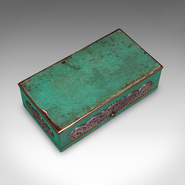 Small Antique Keepsake Box, English, Silver Plate, Trinket Case, Edwardian, 1910