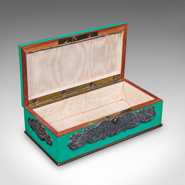 Small Antique Keepsake Box, English, Silver Plate, Trinket Case, Edwardian, 1910