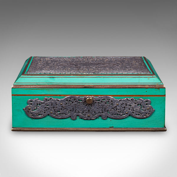 Small Antique Keepsake Box, English, Silver Plate, Trinket Case, Edwardian, 1910