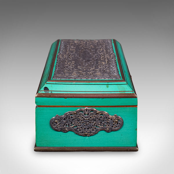 Small Antique Keepsake Box, English, Silver Plate, Trinket Case, Edwardian, 1910