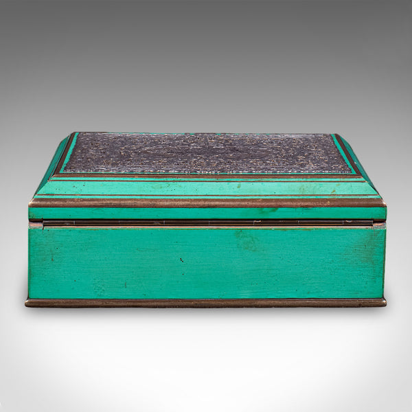 Small Antique Keepsake Box, English, Silver Plate, Trinket Case, Edwardian, 1910