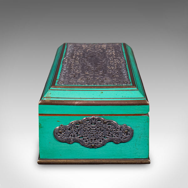Small Antique Keepsake Box, English, Silver Plate, Trinket Case, Edwardian, 1910
