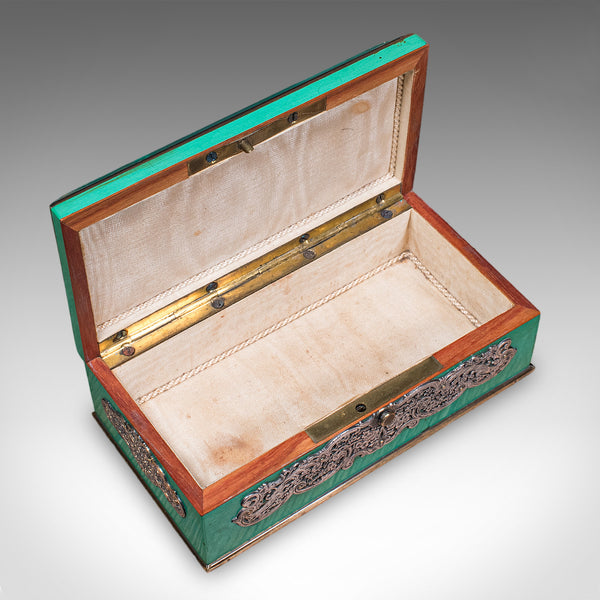 Small Antique Keepsake Box, English, Silver Plate, Trinket Case, Edwardian, 1910