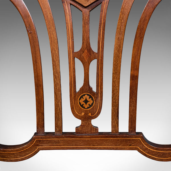Antique Elbow Chair, English, Beech, Morning Room Seat, Art Nouveau, Victorian