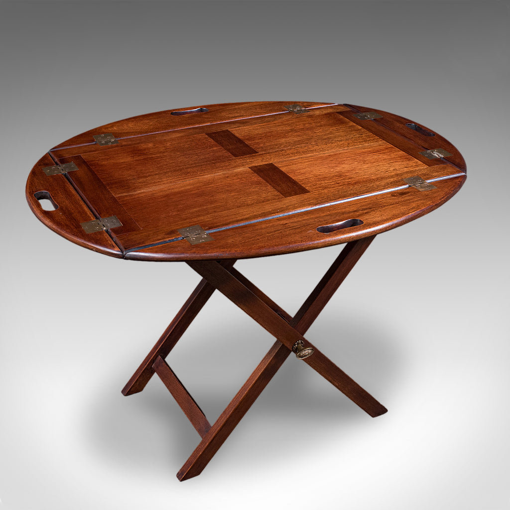 Antique Butler's Tray Table, English, Drop-flap Serving Stand, Edwardian, C.1910