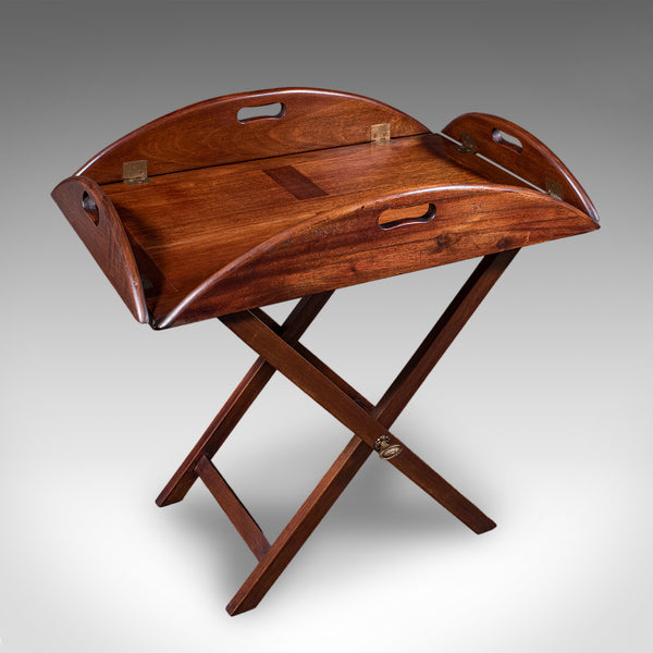 Antique Butler's Tray Table, English, Drop-flap Serving Stand, Edwardian, C.1910